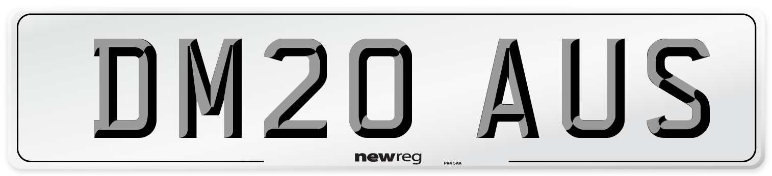 DM20 AUS Number Plate from New Reg